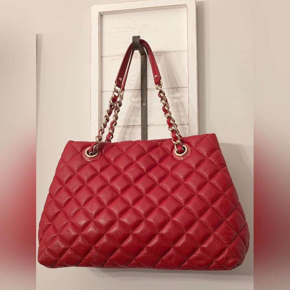 Kate Spade Red Quilted Leather Maryanne Tote Bag - Picture 4 of 7